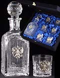Штоф с гербом России и стаканы для виски